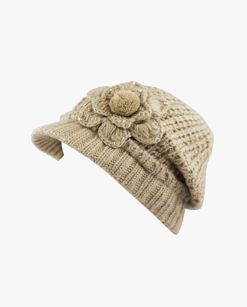 The Hat Depot - Chunky Long Knit Visor Beanie