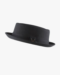 Black Horn Cotton Porkpie hat