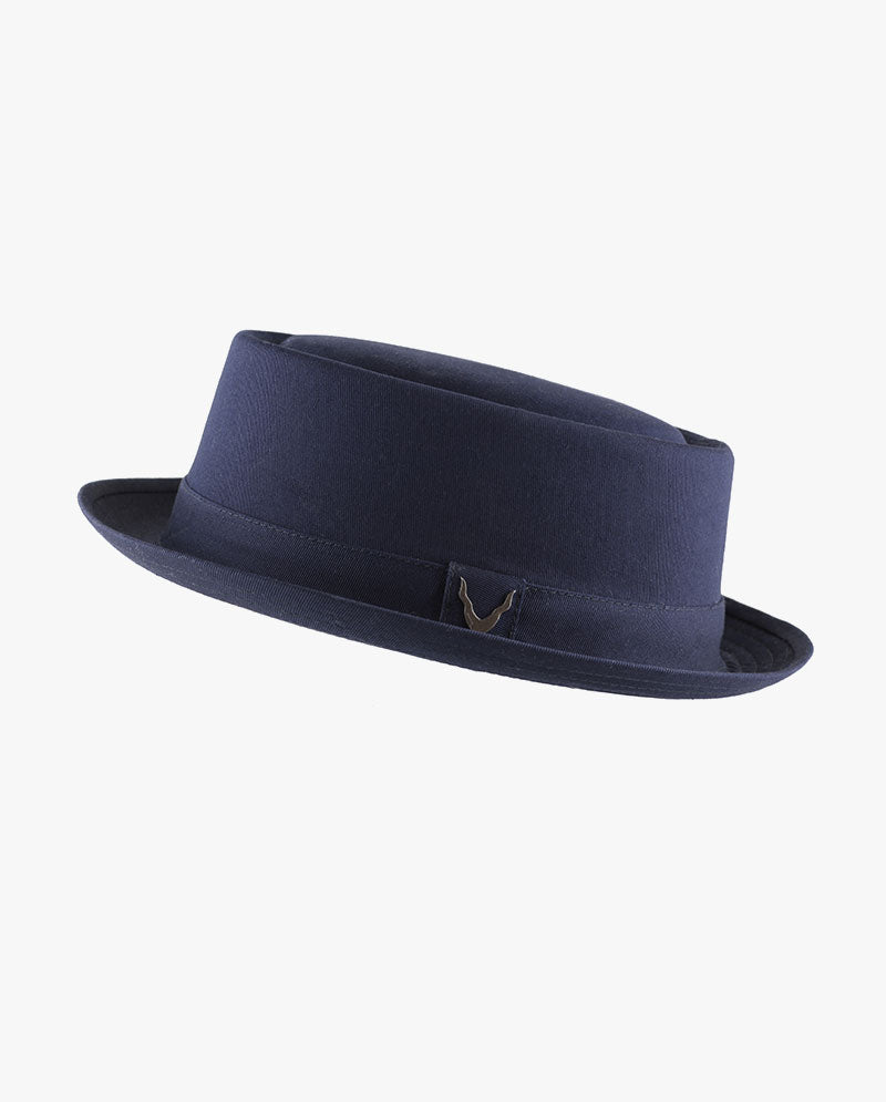 Black Horn Cotton Porkpie hat