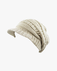 The Hat Depot - Chunky Long Knit Visor Beanie