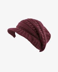 The Hat Depot - Chunky Long Knit Visor Beanie